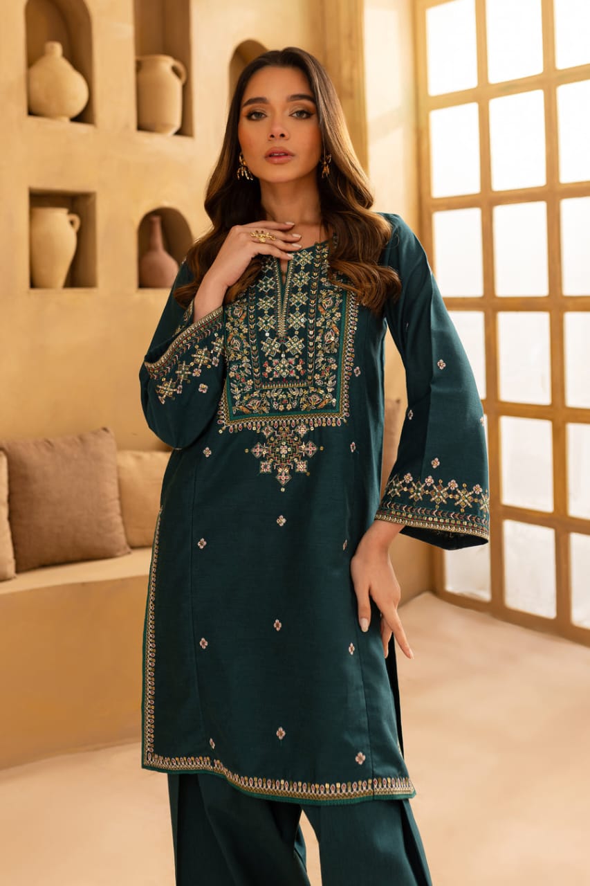 Olive - Best Selling - 2Pc Embroidered Dress