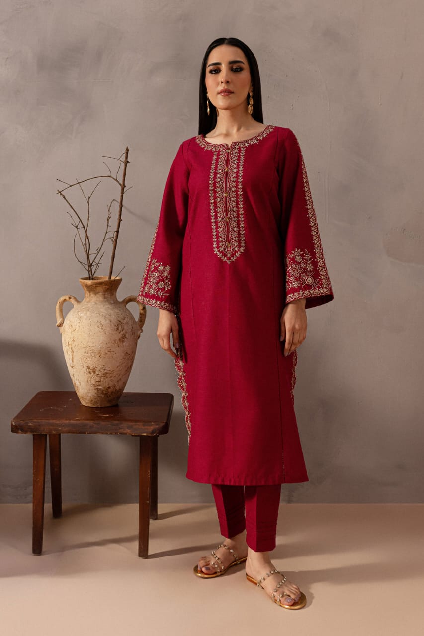 Pink Saya- Best Selling - 2Pc Embroidered Dress