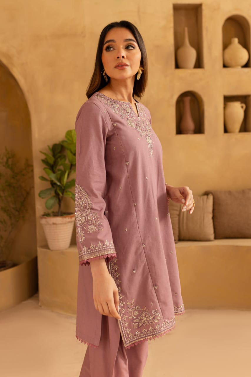 Ferio - onion - Best Selling - 2Pc Embroidered Dress