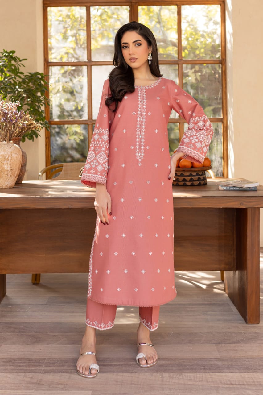 Coral Jasper - Best Selling - 2Pc Embroidered Dress