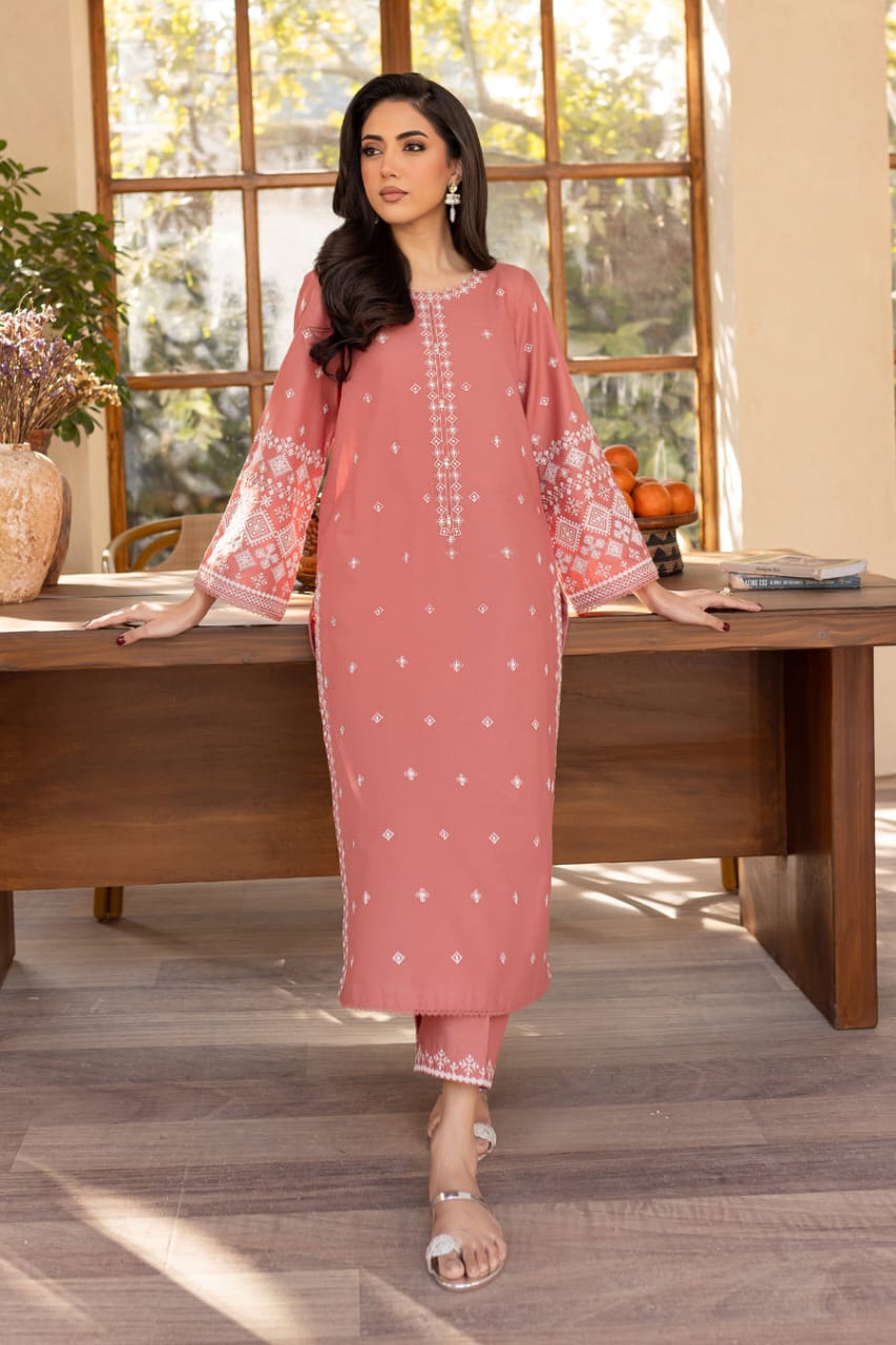 Coral Jasper - Best Selling - 2Pc Embroidered Dress