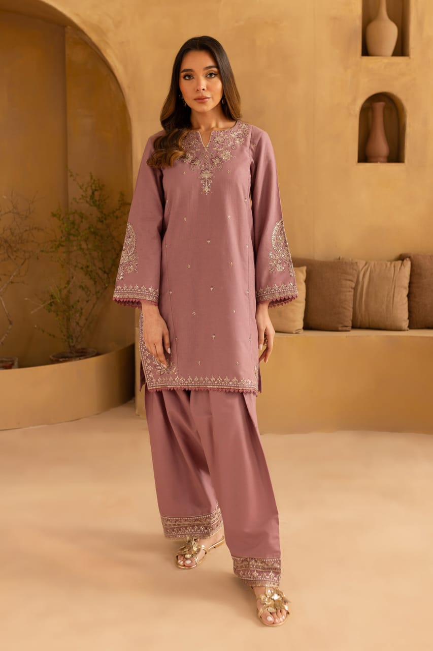 Ferio - onion - Best Selling - 2Pc Embroidered Dress