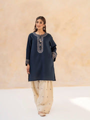 Midnight Bloom cotton 2-pc embroidered dress (Farshi shalwar)