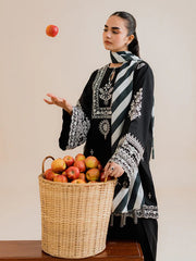 Black beauty-3pc embroidered dress