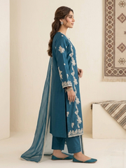 Teal blue-3pc Embroided dress 👗