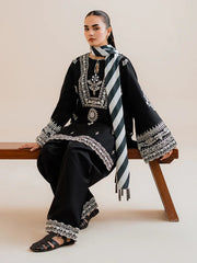 Black beauty-3pc embroidered dress